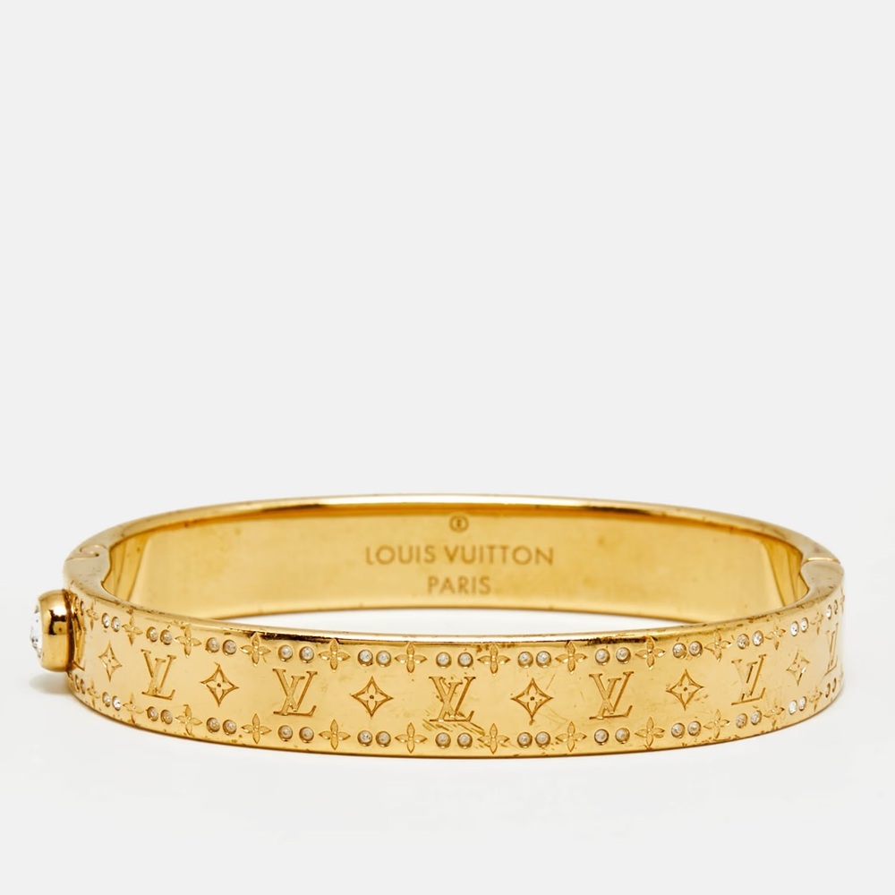 Louis Vuitton Nanogram Strass Bracelet Gold Crystal Bangle Certified Authentic 💎 - Picture 8 of 11